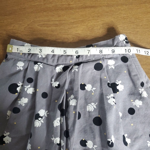 Janie and Jack Girls Skirt Size 5 Floral Polka Dot Pleated Side Zip Gray Casual - Picture 4 of 8